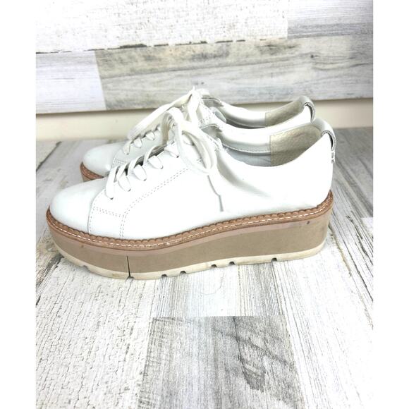 Dolce Vita Women’s 7.5 White Leather Toyah Platform Lace Up Sneakers Shoe - Picture 6 of 8